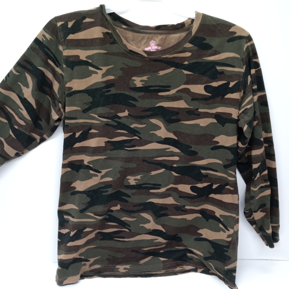 Women's 2X Camouflage Long Sleeve Shirt Camo